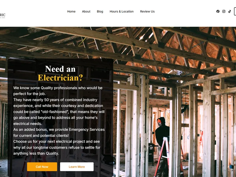 Screenshot of Quality Electric of Indiana LLC's Homepage