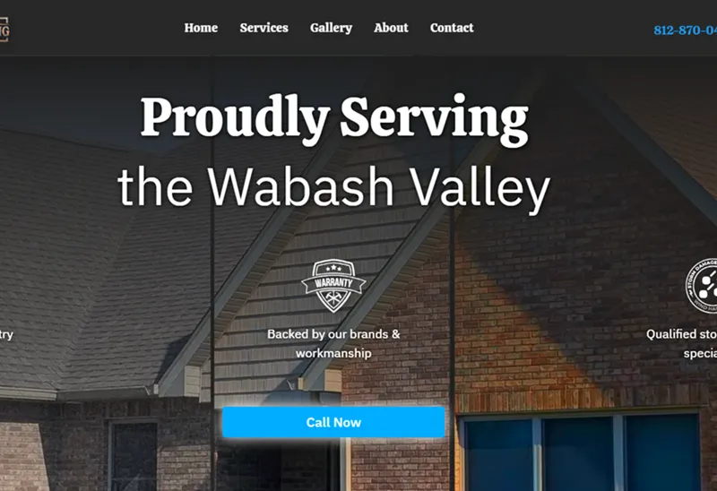 Screenshot of Quality Roofing of Indiana LLC's Homepage